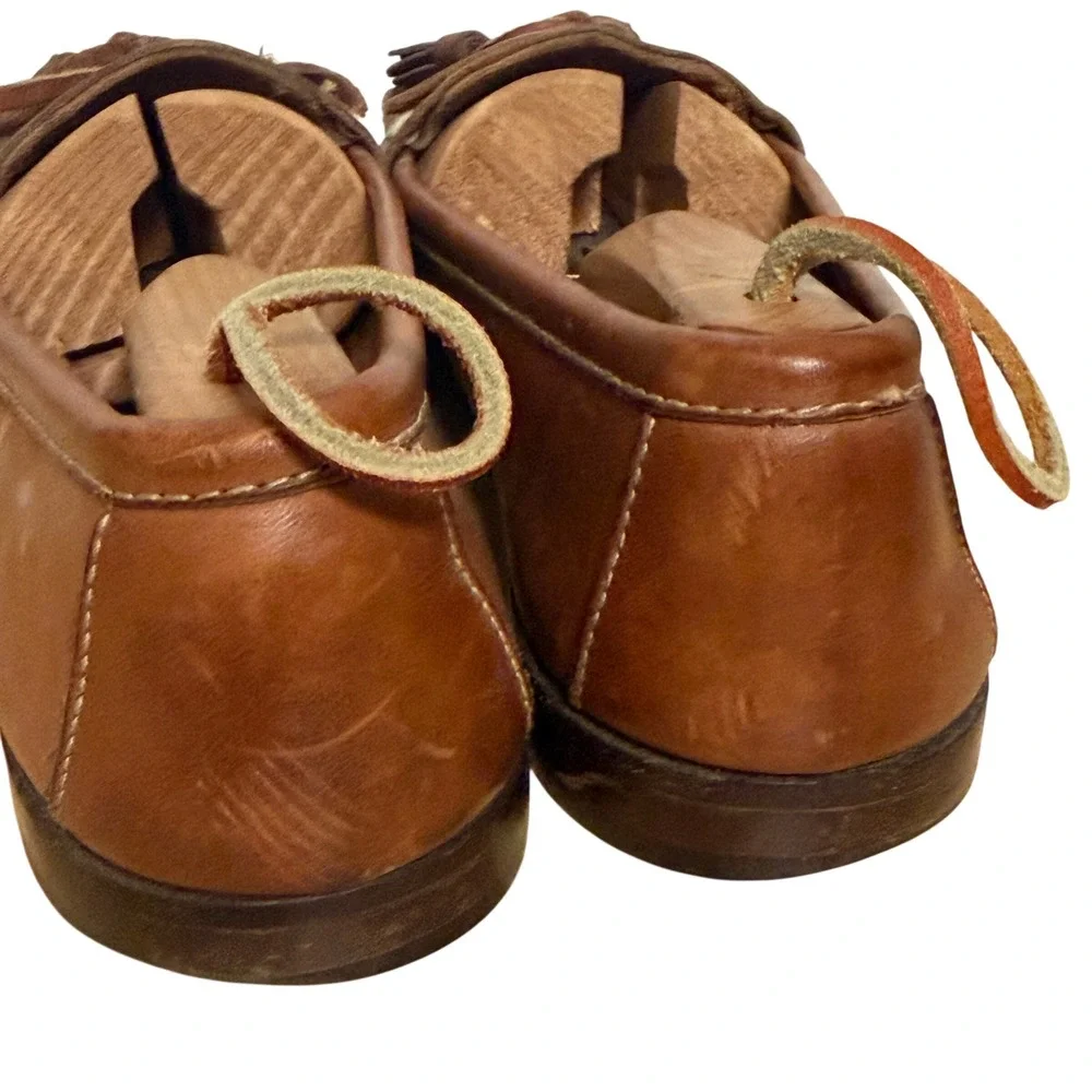 Bass Tassel Kiltie Loafers Brown Leather Slip On Shoes Size 10 M